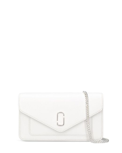 Marc Jacobs White Ledertasche "the Leather Envelope Chain Wallet"