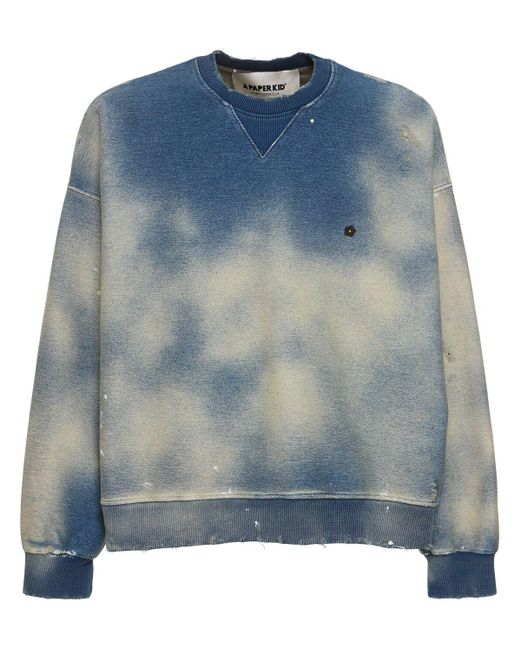 A PAPER KID Blue Unisex-sweatshirt