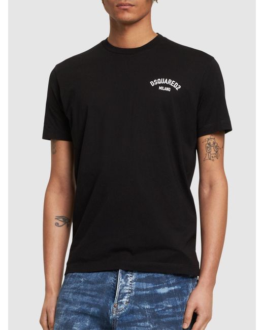 T-shirt milano con logo di DSquared² in Black da Uomo