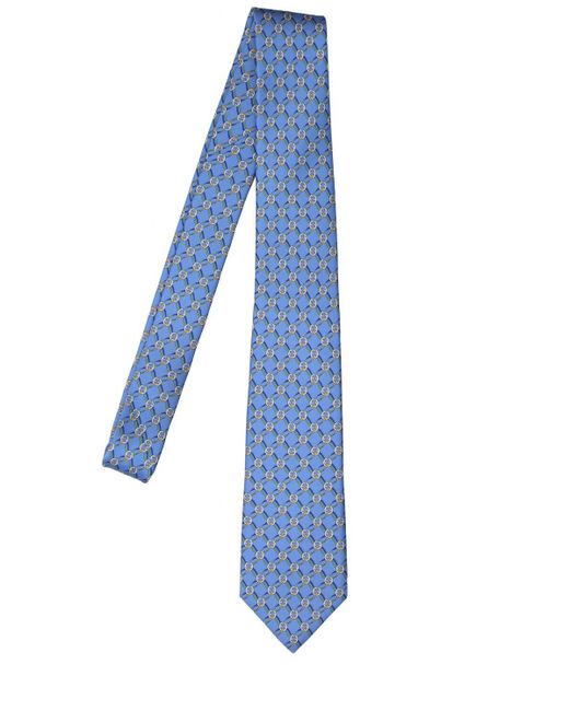 Gucci Blue 7cm Blonde Silk Tie for men