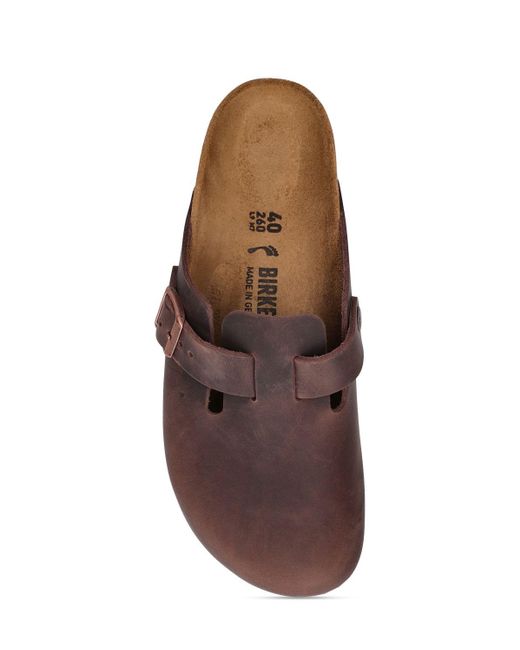 Birkenstock Brown Boston Waxy Leather Sandals