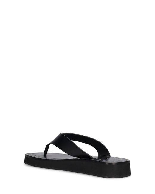 The Row Black 20mm Ginza Leather Thong Sandals