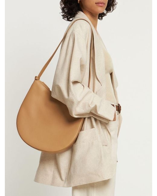 Aesther Ekme Mini Soft Hobo Smooth Leather Bag in Natural