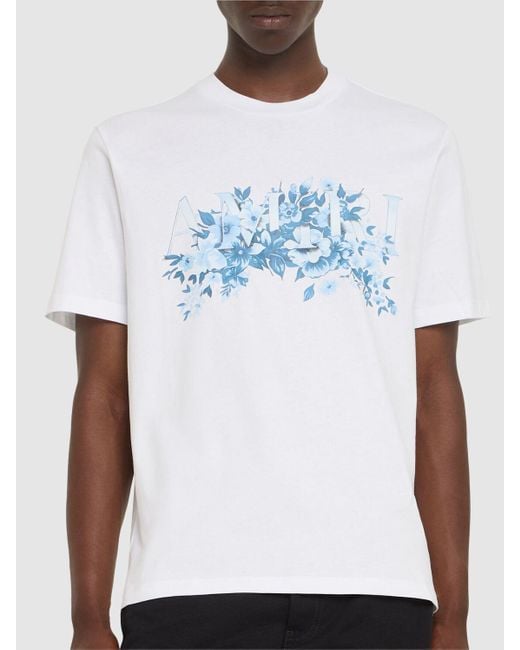 Hombre Camiseta De Algodón Estampada Amiri de hombre de color Blue