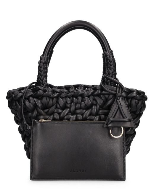 Alanui Black Small Icon Leather Tote Bag