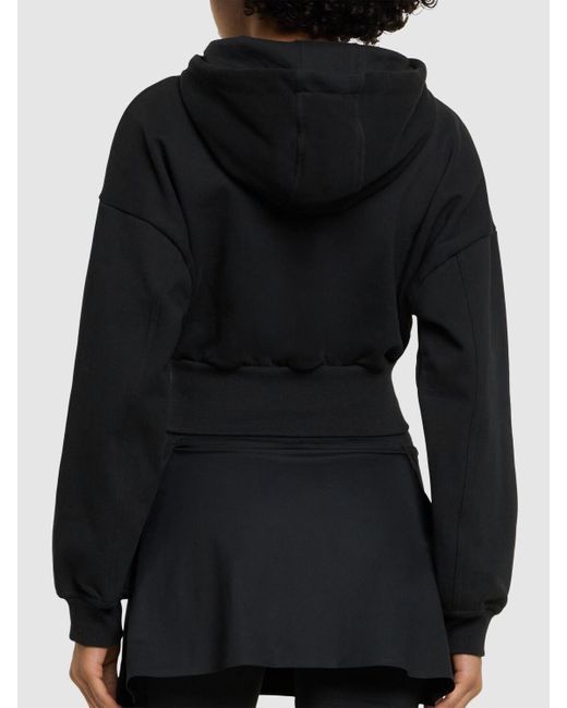 Adidas By Stella McCartney Black Cropped Zip-up Sweatshirt