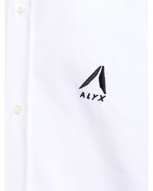 1017 ALYX 9SM White Logo Embroidery Cotton Poplin Shirt for men
