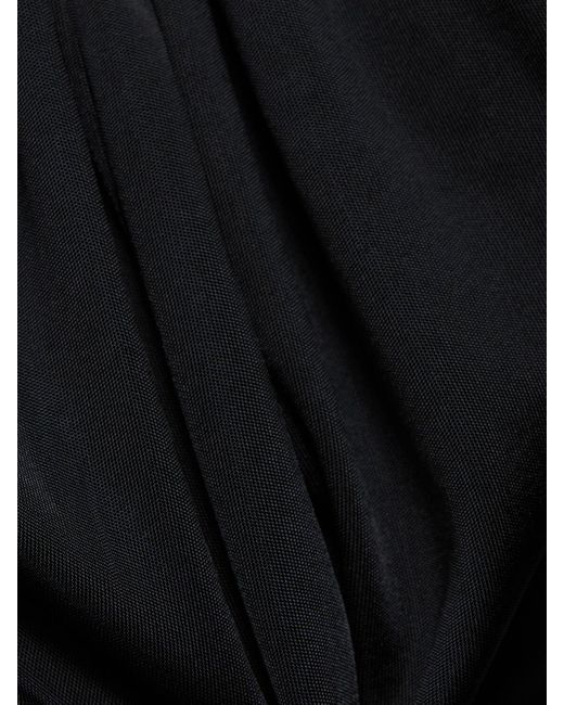 Top de satén drapeado y decorado Lanvin de color Black