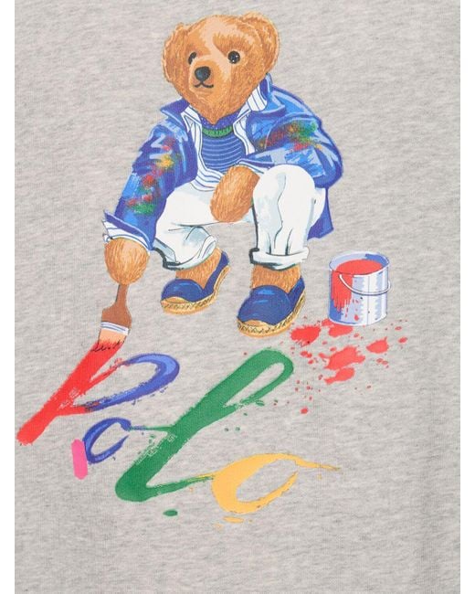 Felpa paint bear di Polo Ralph Lauren in Gray da Uomo