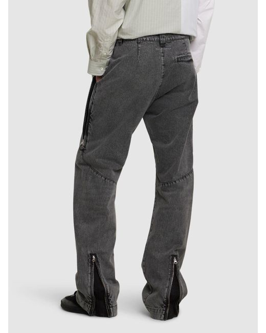 MM6 by Maison Martin Margiela Gray Zip Denim Jeans for men