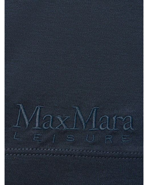 Max Mara Blue Monviso Logo Cotton & Modal T-shirt