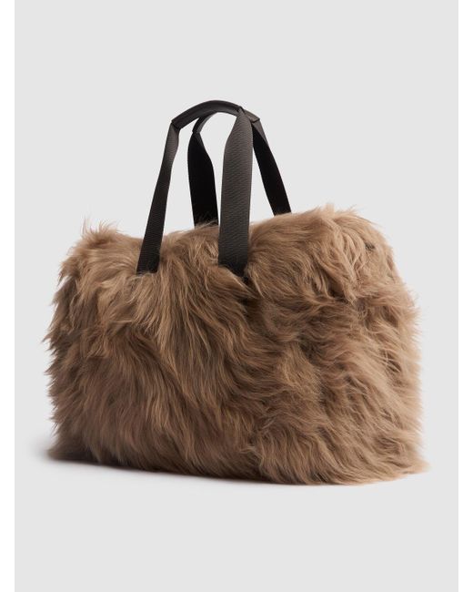 Moncler Brown Caradoc Shearling Tote Bag