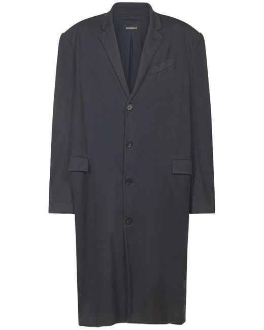 Balenciaga Gray Worn Out Cotton Coat for men