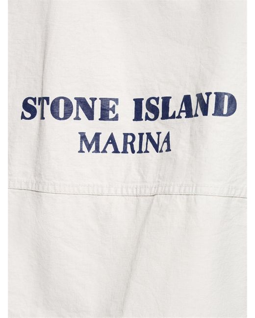 Giacca marina in lino di Stone Island in White da Uomo