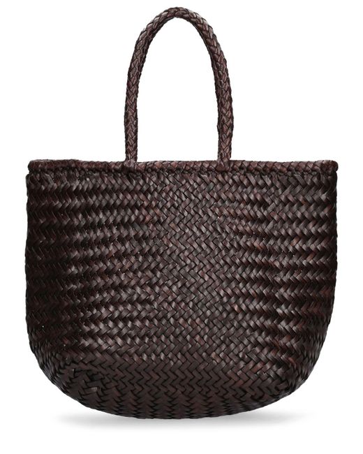 Dragon Diffusion Black Grace Small Woven Leather Basket Bag