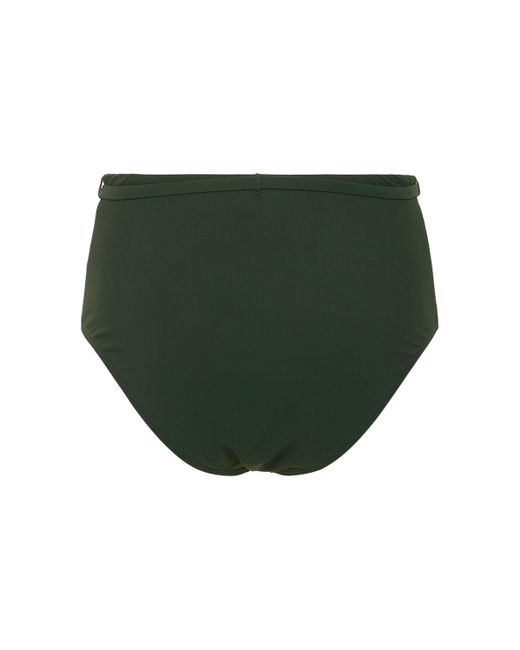 Tory Burch Green Clip High Waist Bikini Bottoms