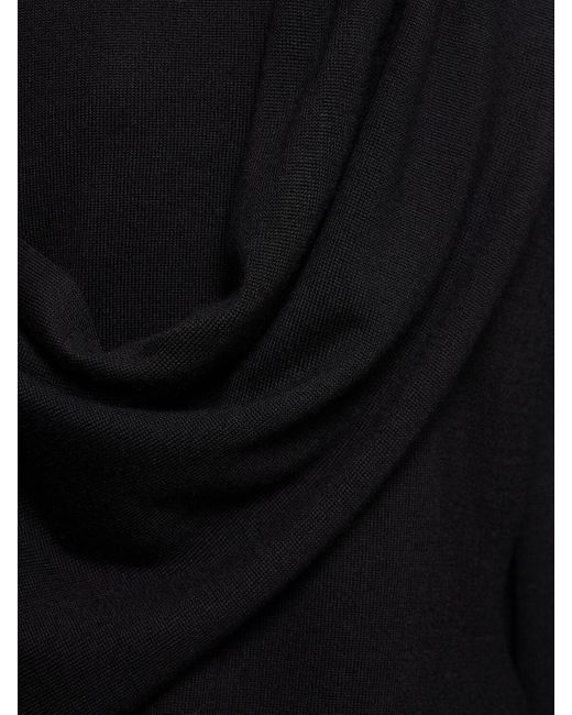 Haut en maille de laine mélangée drapée Magda Butrym en coloris Black