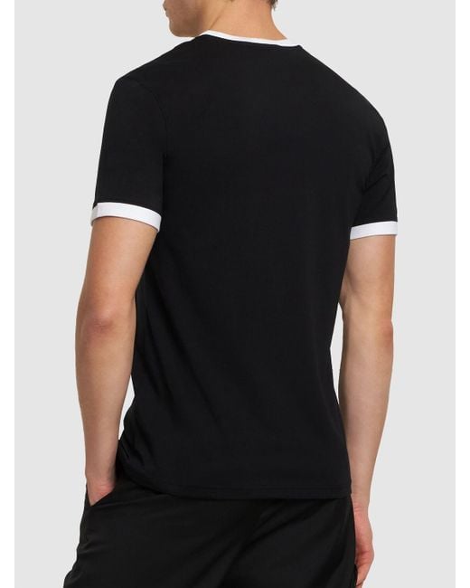 Moschino White Logo Print Stretch Cotton Jersey T-shirt for men
