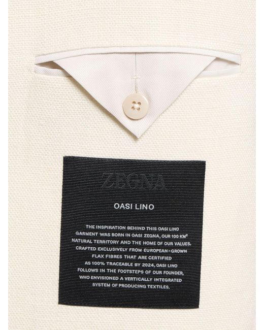 Zegna Natural Oasi Oversized Linen Blazer for men