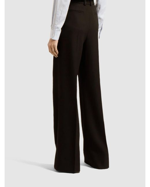 Saint Laurent Black Wool Grain De Poudre Pants