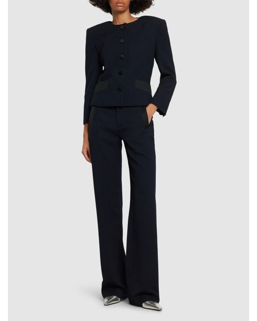 Pantaloni vita alta ray in misto lana di Vivienne Westwood in Blue