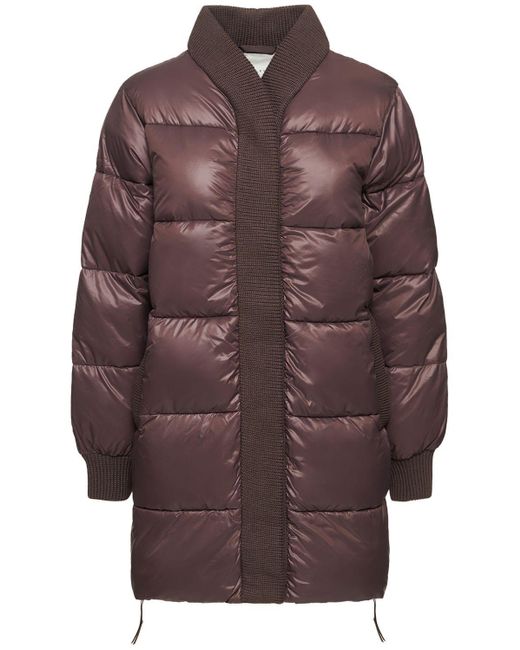 Varley Baldwin Quilted Nylon Puffer Coat in Brown | Lyst