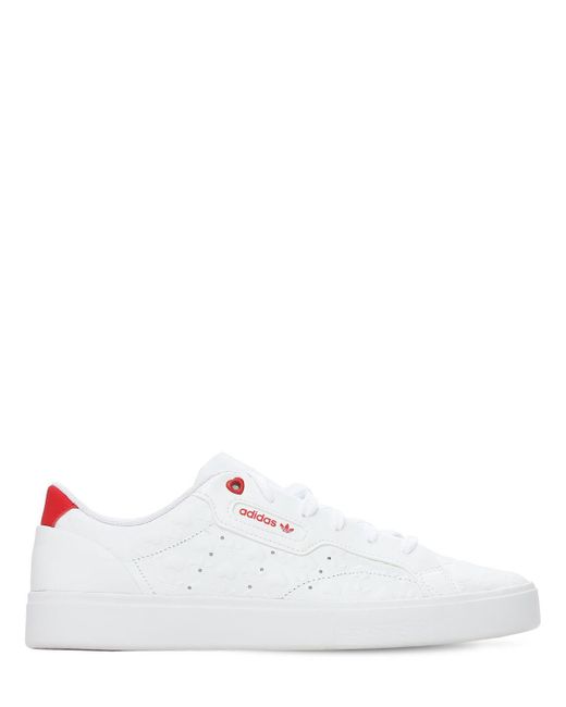 adidas Originals Valentines Sleek Leather Sneakers in White | Lyst Australia