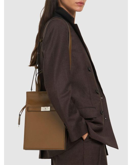 Tory Burch Small N/s Flat Lee Radizwill バッグ Brown