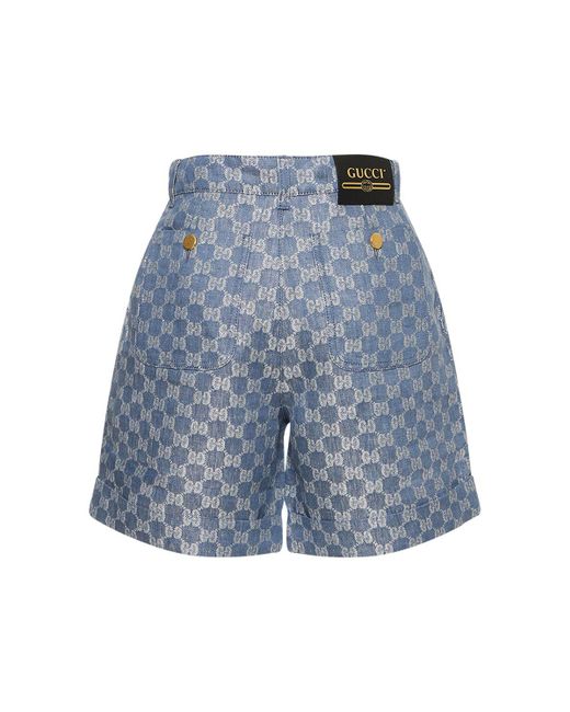 Gucci Blue gg Jacquard Bermuda Shorts