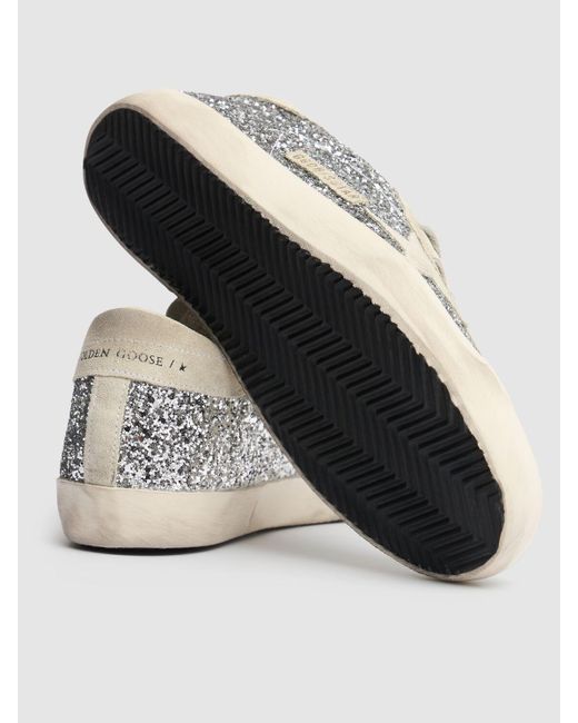 Golden Goose Deluxe Brand White 20mm Super-star Glittered Sneakers