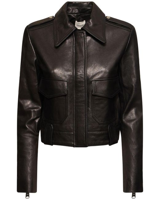 Khaite Black Cordelia Leather Jacket