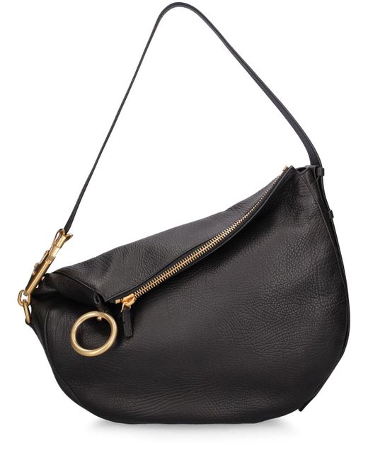 Burberry Medium Knight Grained Leather Bag in Black | Lyst UK
