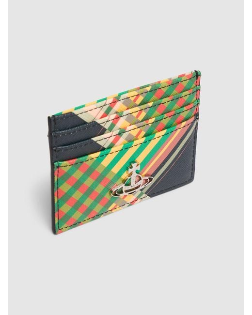 Porta carte di credito in pelle saffiano di Vivienne Westwood in Multicolor