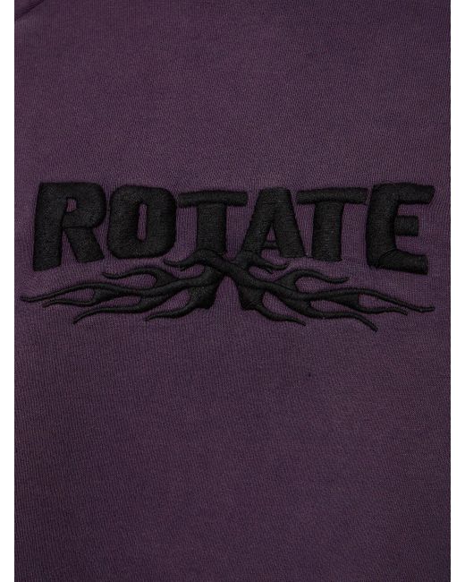ROTATE BIRGER CHRISTENSEN Purple Enzyme Cotton Sweatshirt Hoodie