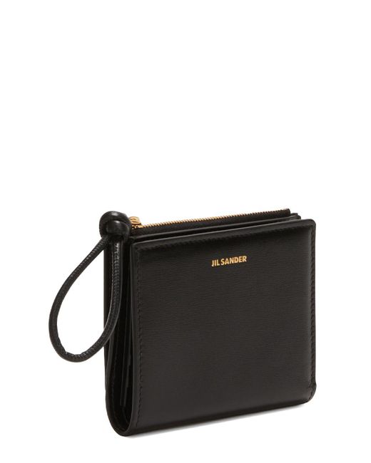 Jil Sander Black Mini Embossed Leather Wallet