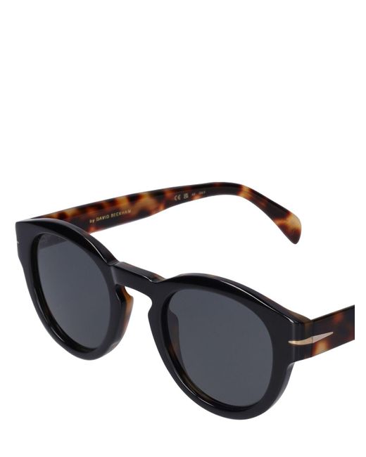 David Beckham Black Db Round Acetate Sunglasses for men