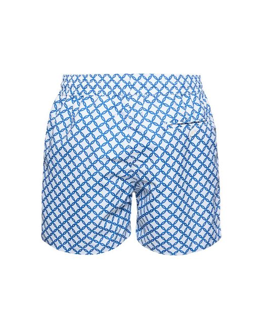 Frescobol Carioca Blue Trelica Print Tech Swim Shorts for men
