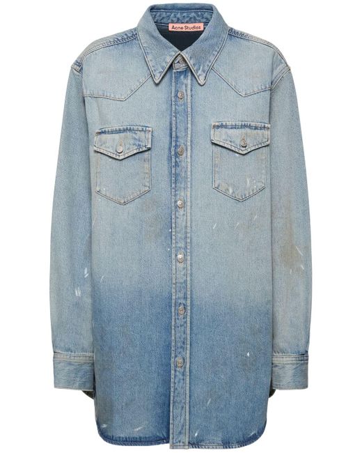Acne Blue Jeansshirt Mit Stonewashed-effekt "karty"