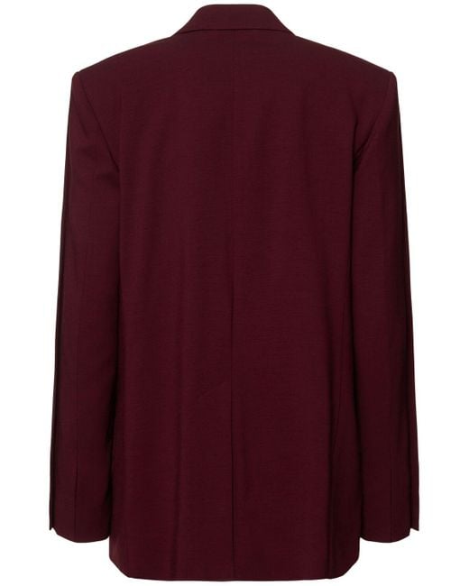Victoria Beckham Red Oversized Viscose Blend -Style Jacket