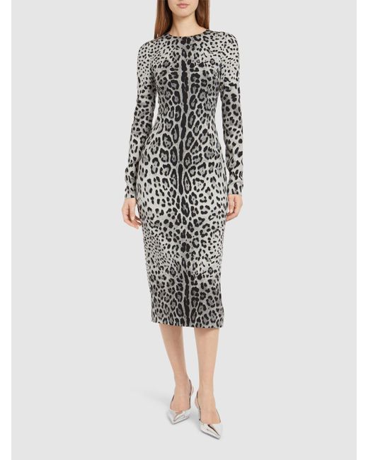 Dolce & Gabbana Leo Print Silk Charmeuse Midi Dress Lyst — free download
