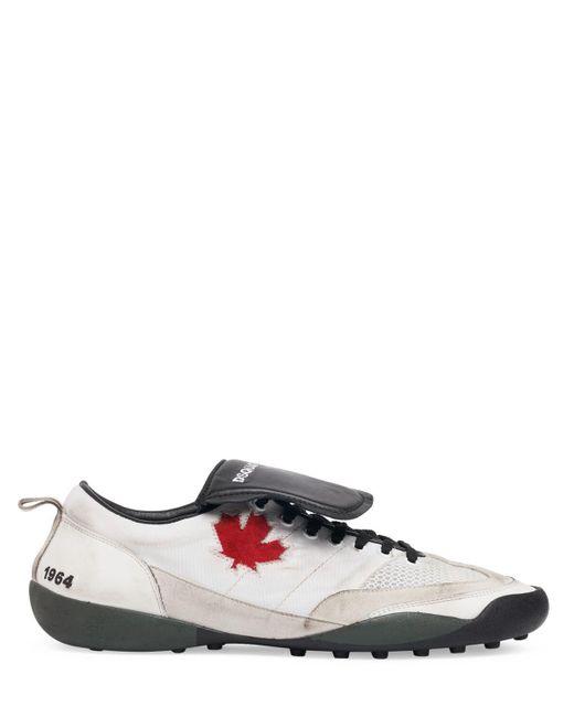 DSquared² White Soccer Leather Shoes for men