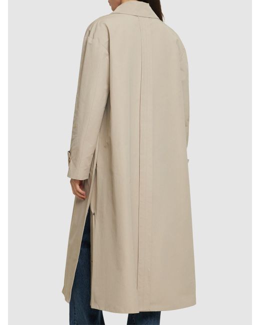 Aspesi Natural Cotton Canvas Long Trench Coat