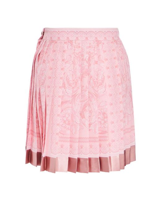 Versace Barocco シルクミニスカート Pink