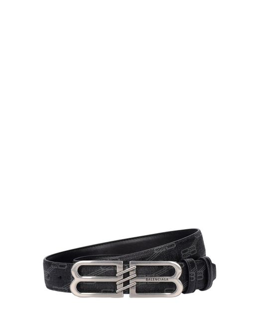 Balenciaga Black 30mm Reversible Monogram Belt for men