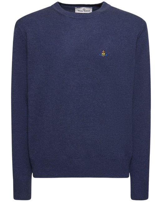 Suéter de punto de mohair bordado Vivienne Westwood de hombre de color Blue