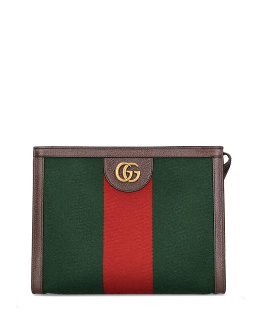 Gucci Green Web Beauty Case With Double G for men