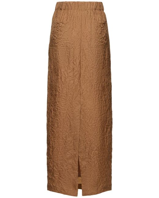 Max Mara Aeroso シルクロングスカート Natural