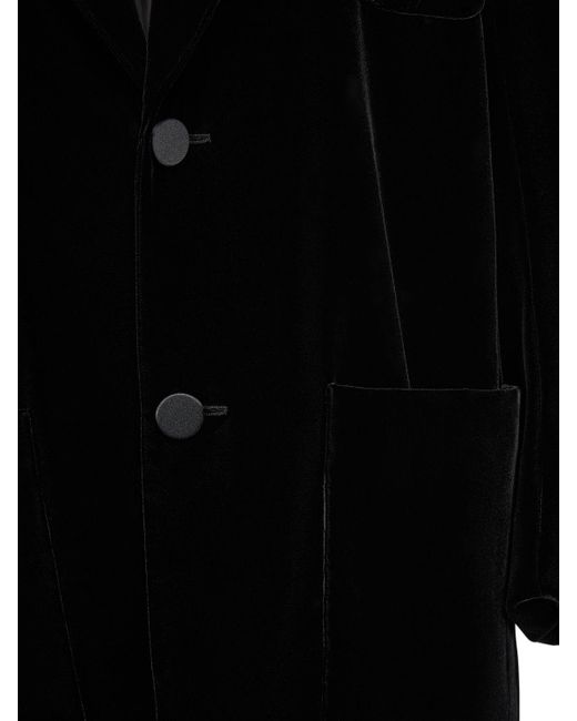 Blazer de terciopelo de viscosa y seda Saint Laurent de color Black