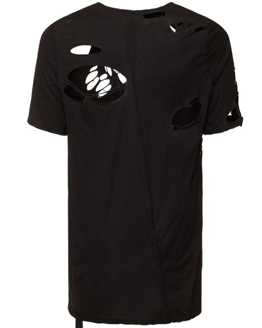メンズ Rick Owens Level T ダメージ加工tシャツ Black