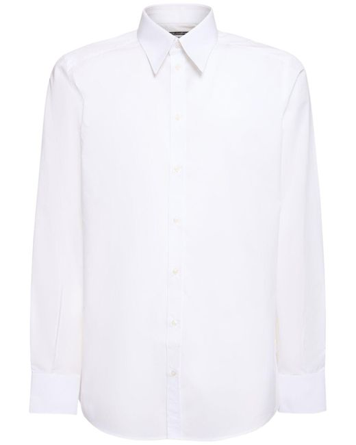 Camisa clásica de popelina Dolce & Gabbana de hombre de color White